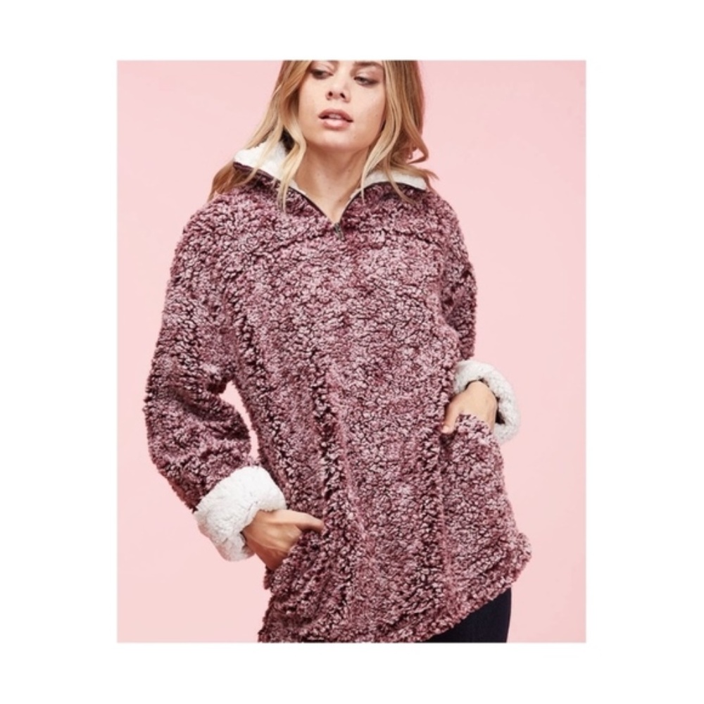Fantastic Fawn Sherpa 1/4 zip EXTREMELY SOFT!!!!
